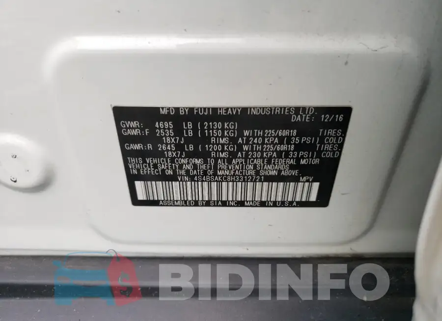 4S4BSAKC8H3312721 Photo# 12