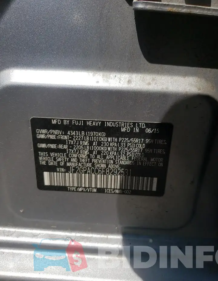 JF2GPACC6F8292531 Photo# 12