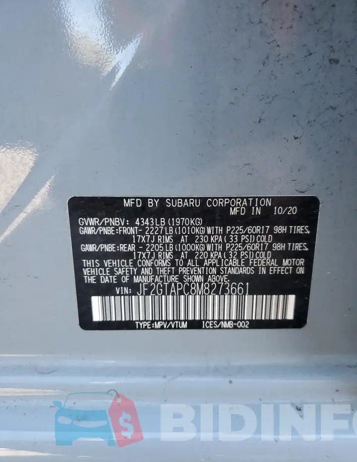 JF2GTAPC8M8273661 Photo# 12