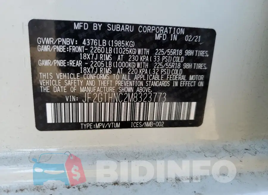 JF2GTHNC2M8323773 Photo# 12