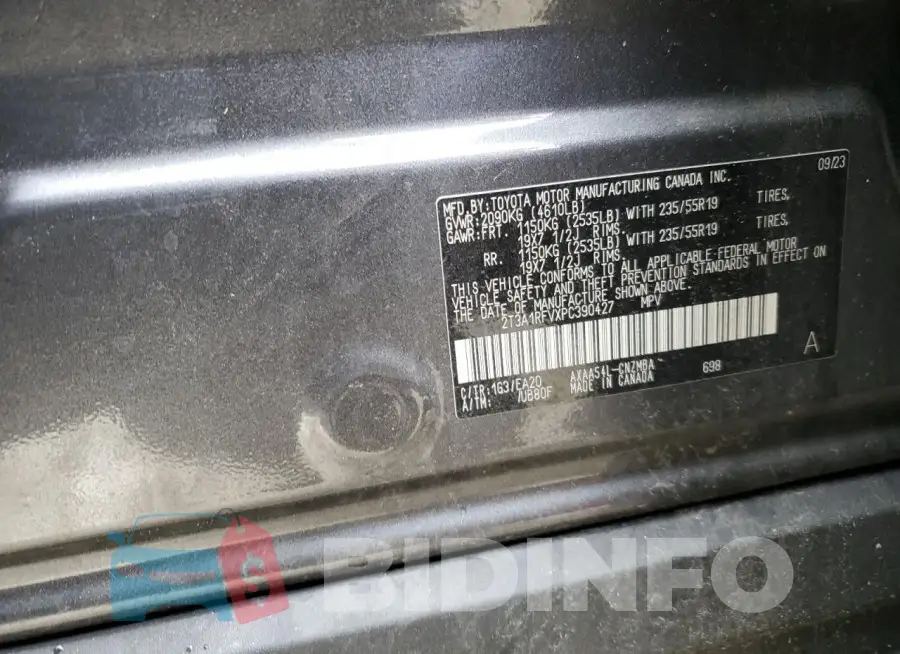 2T3A1RFVXPC390427 Photo# 12