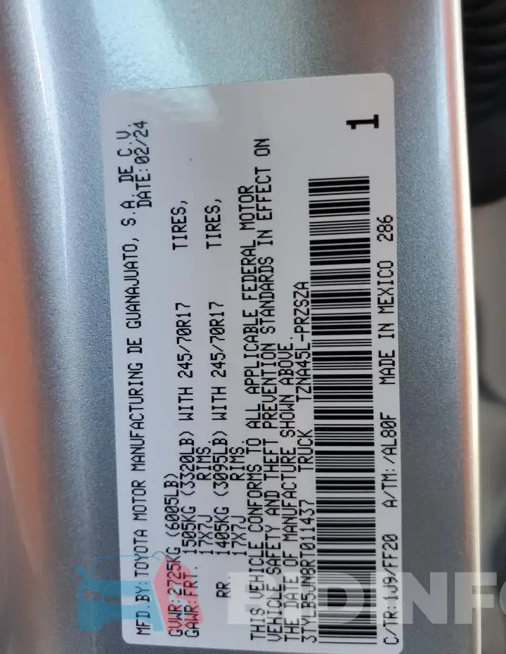 3TYLB5JN8RT011437 Photo# 12