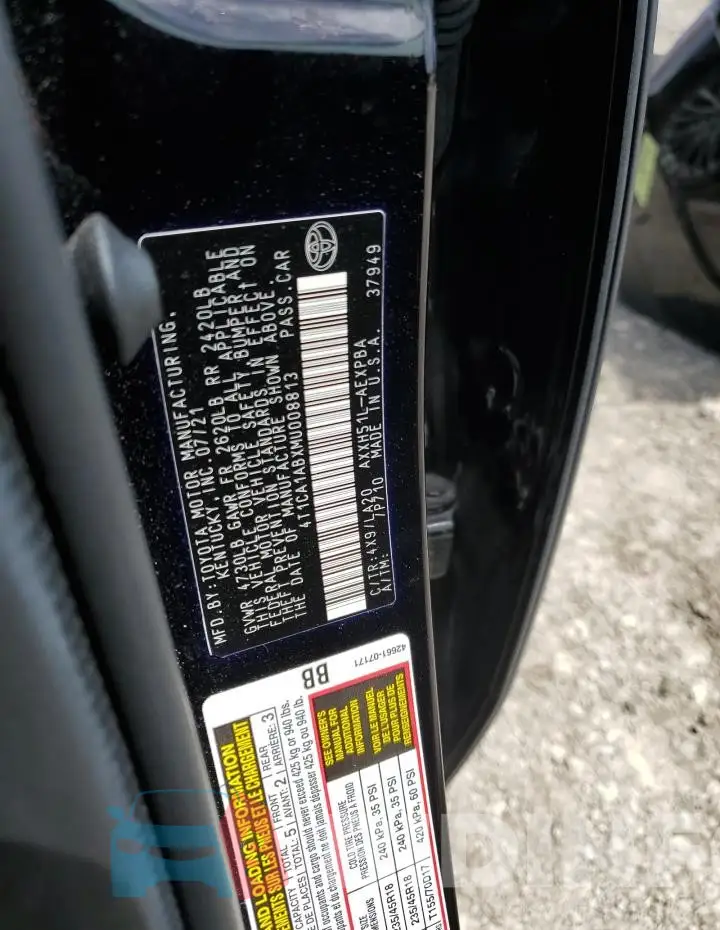 4T1CA1ABXMU008813 Photo# 13