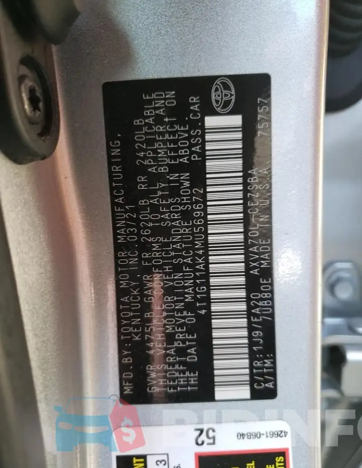 4T1G11AK4MU569672 Photo# 13