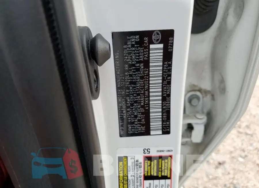 4T1K61AK1NU022162 Photo# 13