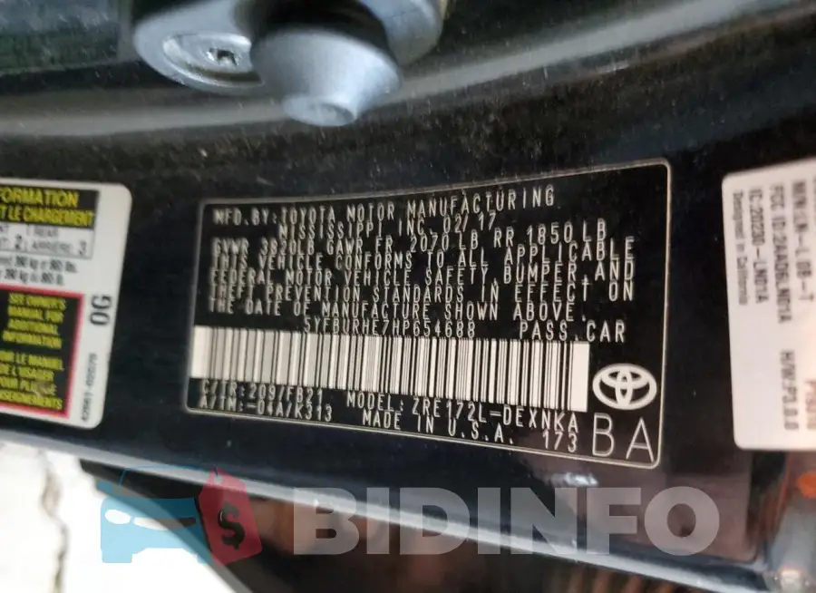5YFBURHE7HP654688 Photo# 13
