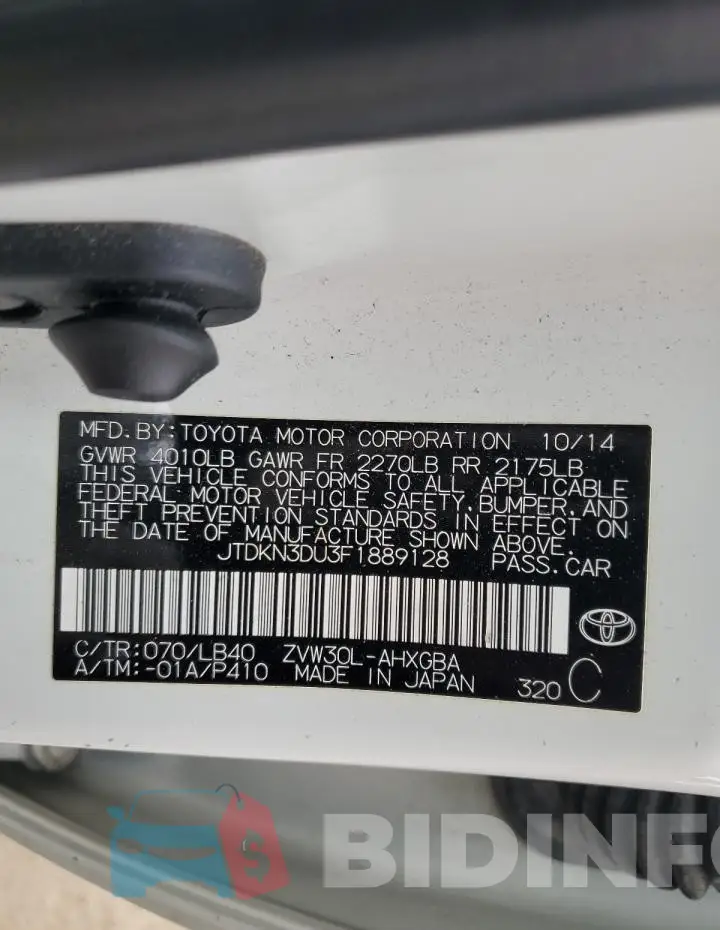 JTDKN3DU3F1889128 Photo# 13