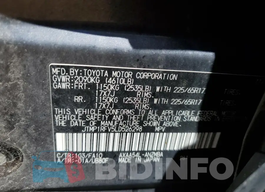 JTMP1RFV5LD526298 Photo# 12