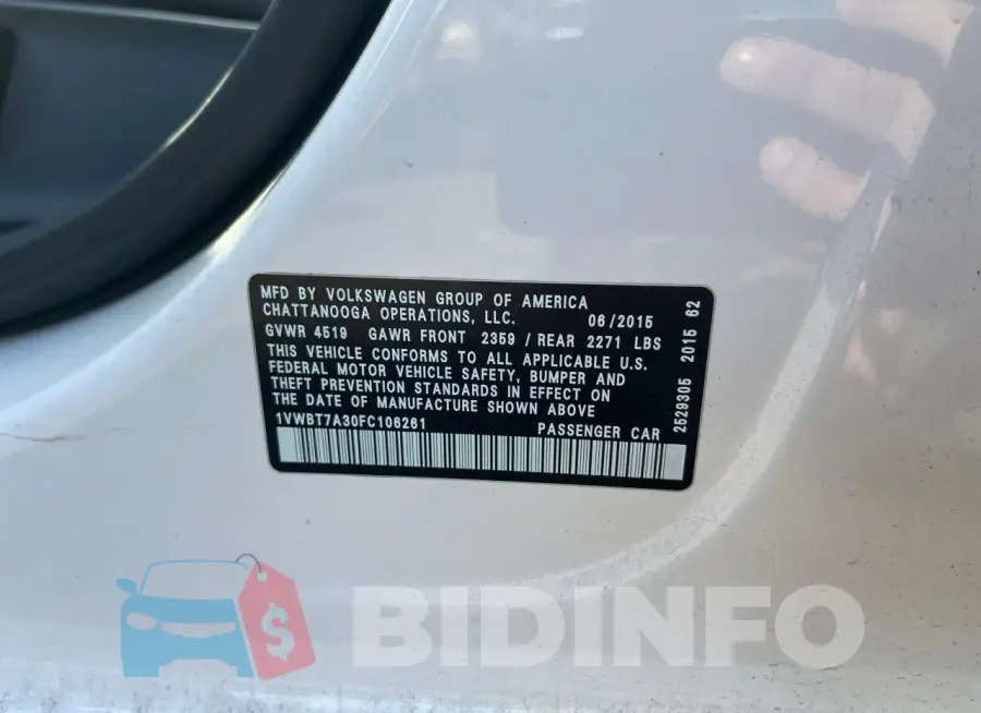 1VWBT7A30FC106261 Photo# 10