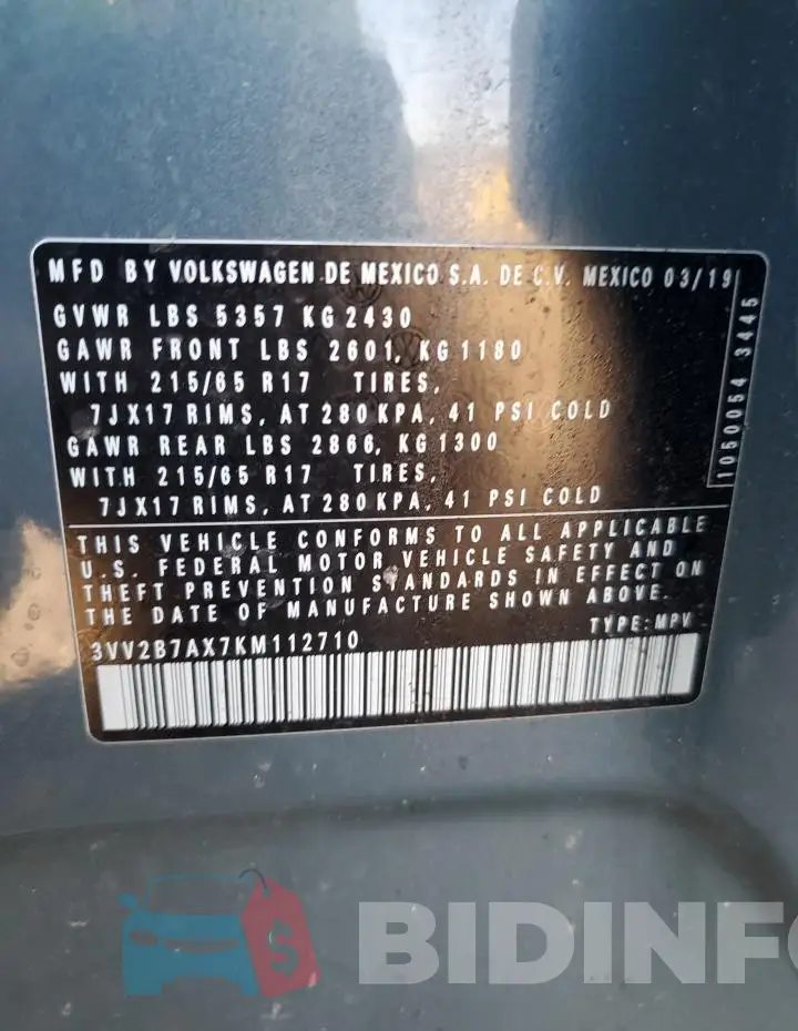 3VV2B7AX7KM112710 Photo# 14