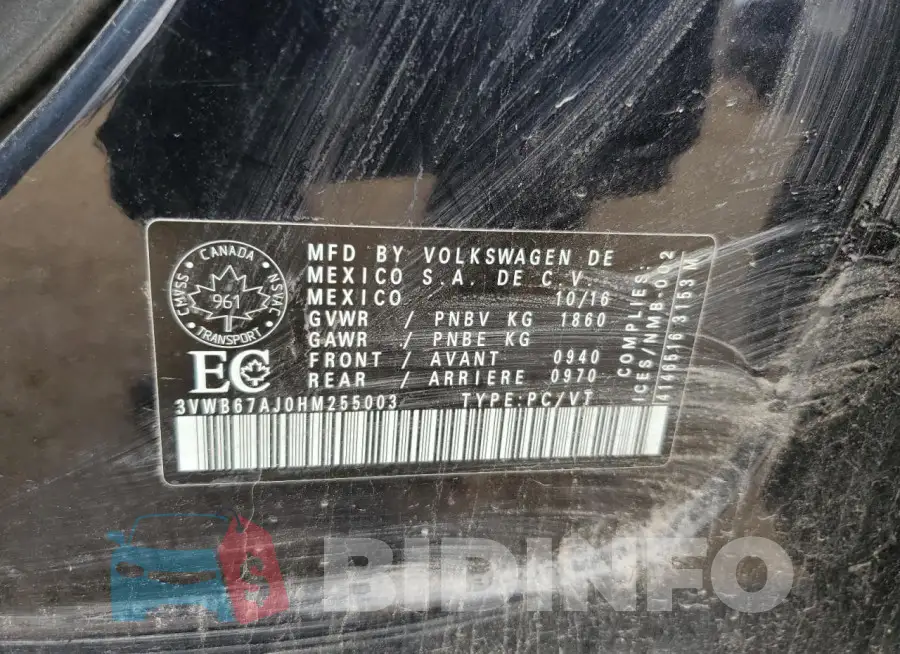 3VWB67AJ0HM255003 Photo# 12