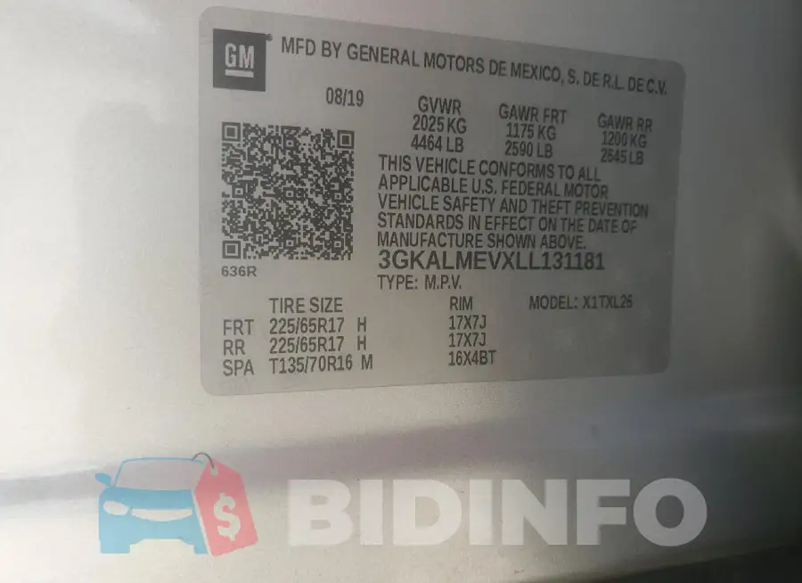 3GKALMEVXLL131181 Photo# 14