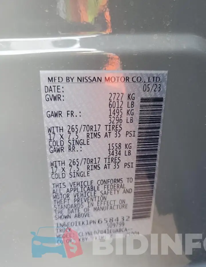 1N6ED1EK1PN658432 Photo# 12