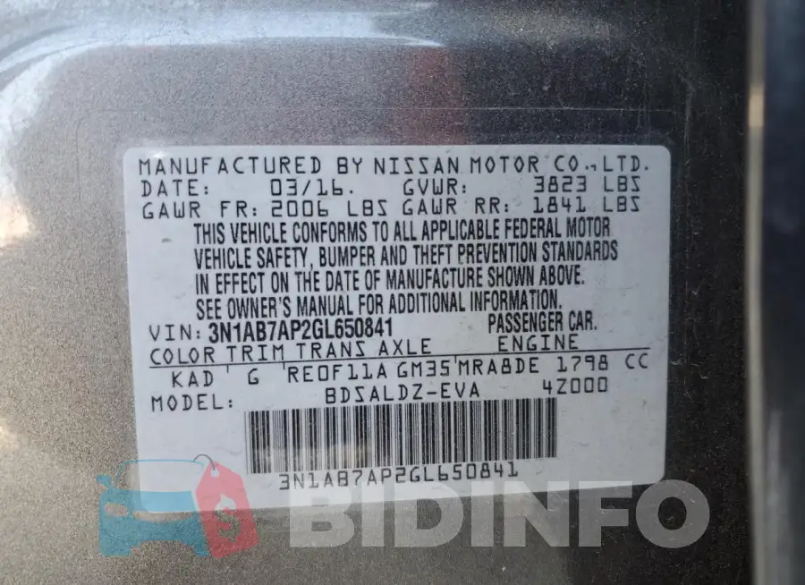 3N1AB7AP2GL650841 Photo# 12