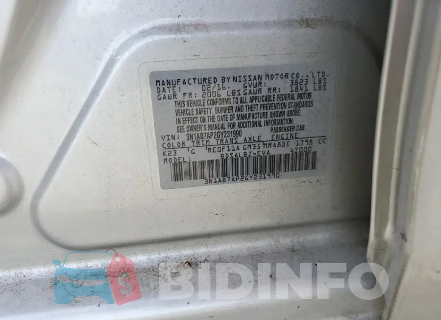 3N1AB7AP2GY231990 Photo# 12