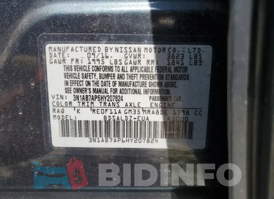 3N1AB7AP6HY207824 Photo# 12