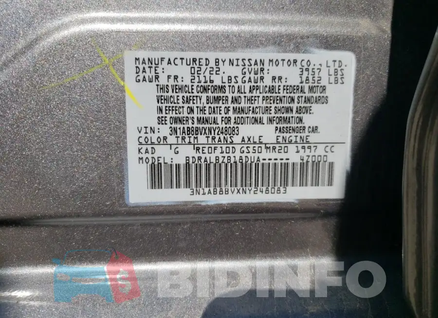 3N1AB8BVXNY248083 Photo# 12