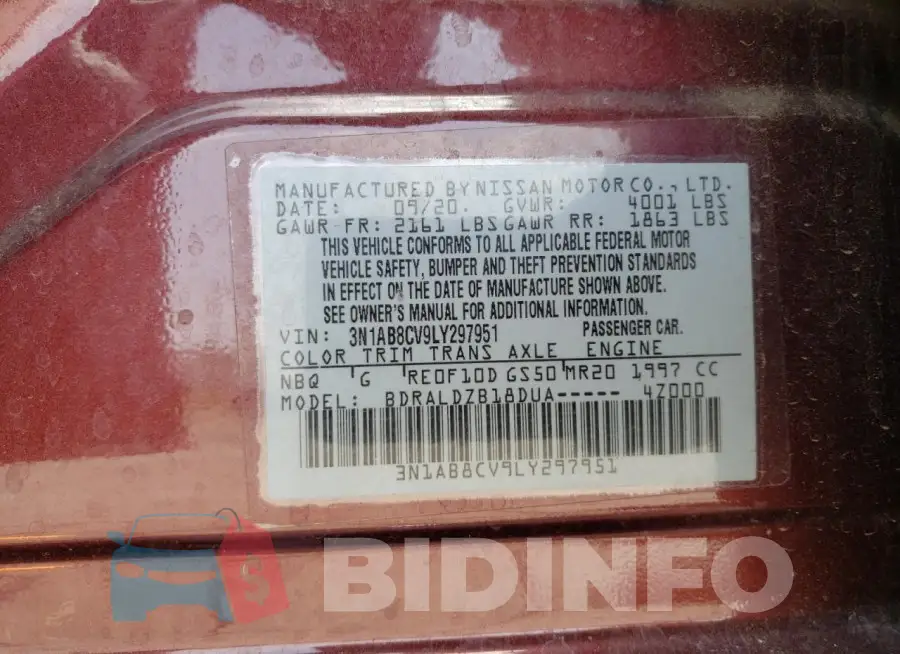 3N1AB8CV9LY297951 Photo# 12