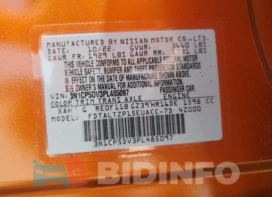 3N1CP5DV3PL485097 Photo# 13