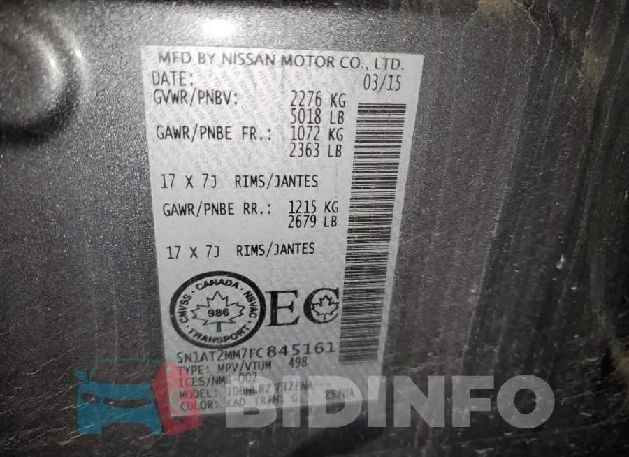 5N1AT2MM7FC845161 Photo# 14