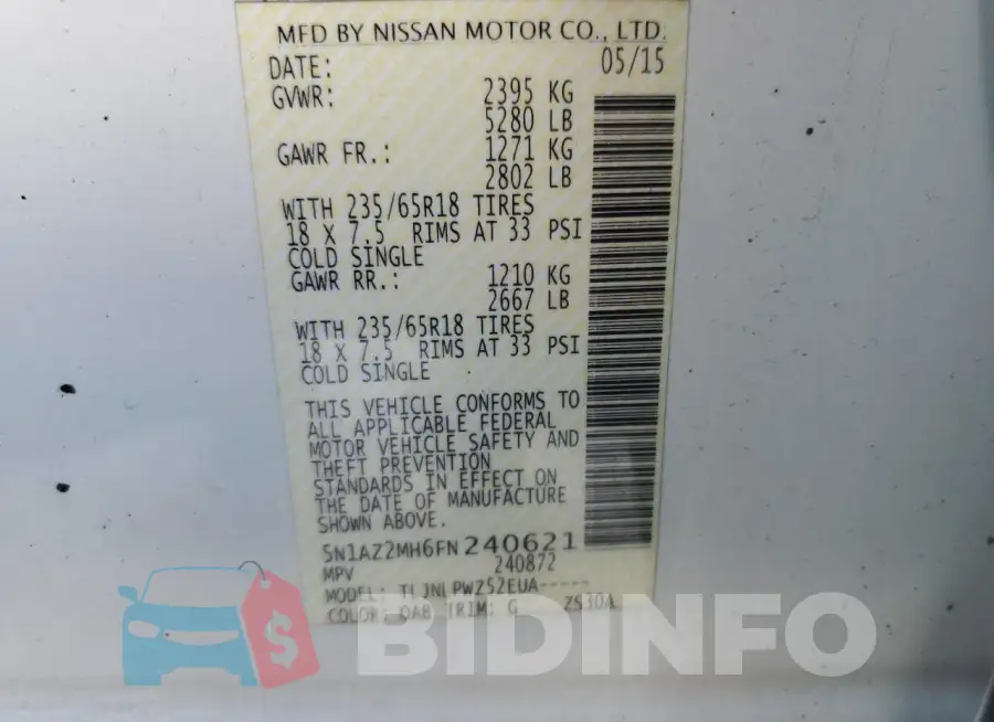 5N1AZ2MH6FN240621 Photo# 13