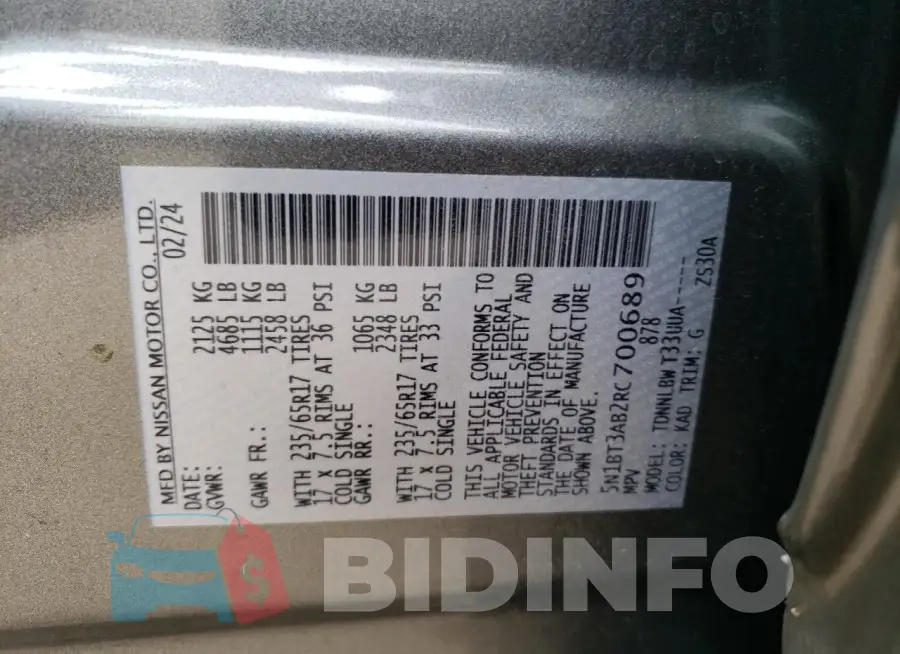 5N1BT3AB2RC700689 Photo# 12