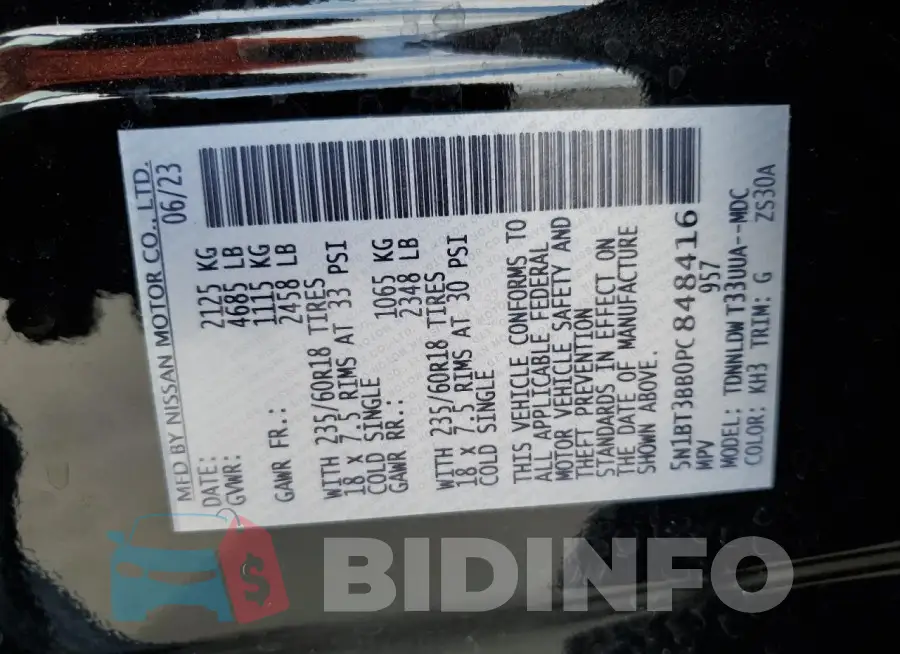 5N1BT3BB0PC848416 Photo# 13