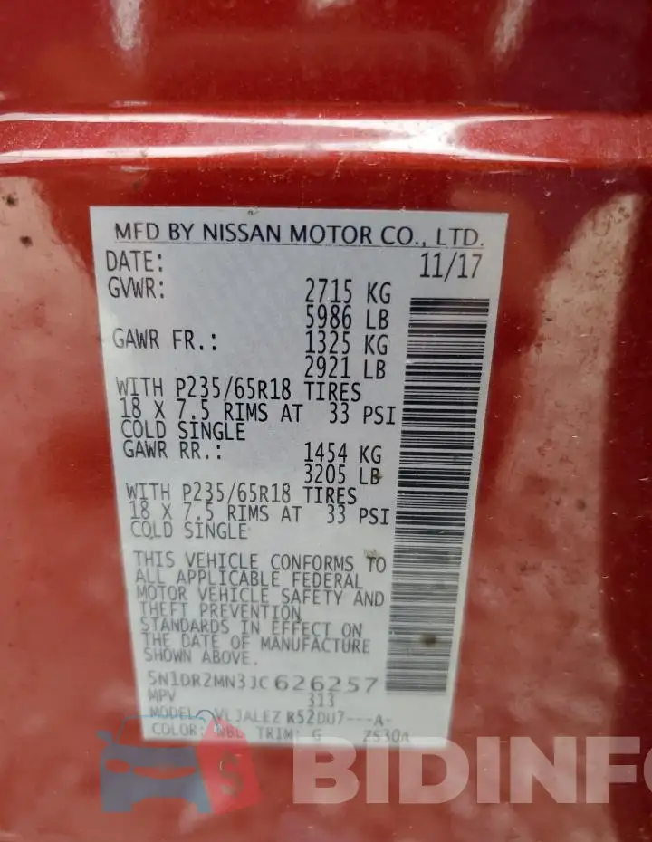 5N1DR2MN3JC626257 Photo# 14