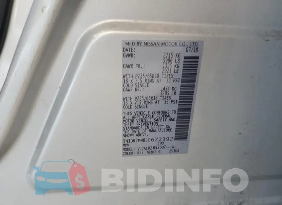 5N1DR2MN8JC672392 Photo# 12