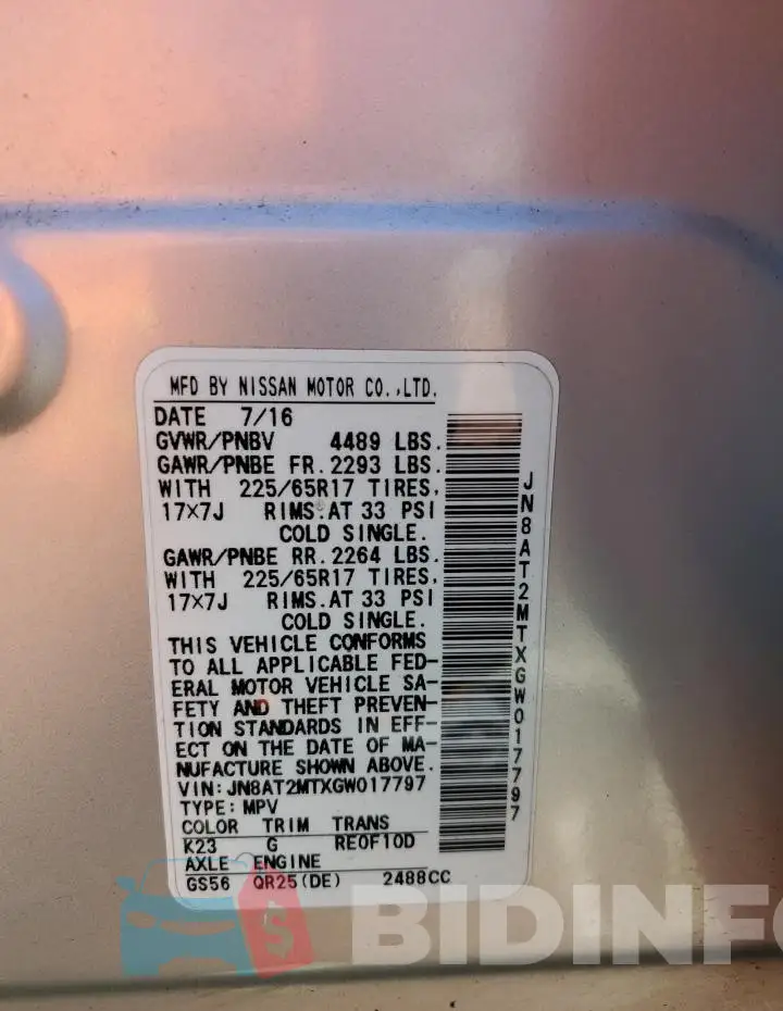 JN8AT2MTXGW017797 Photo# 14