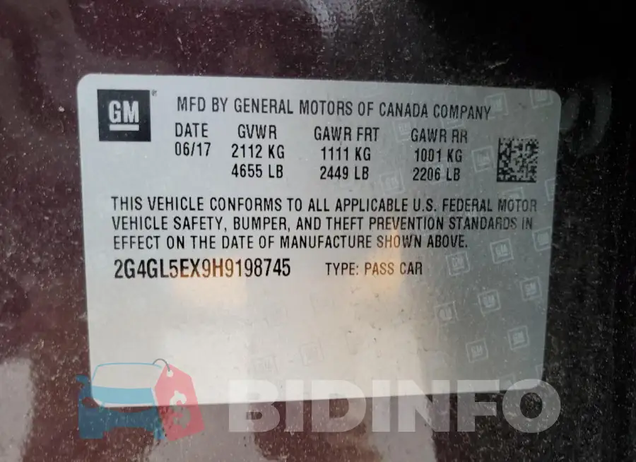2G4GL5EX9H9198745 Photo# 12