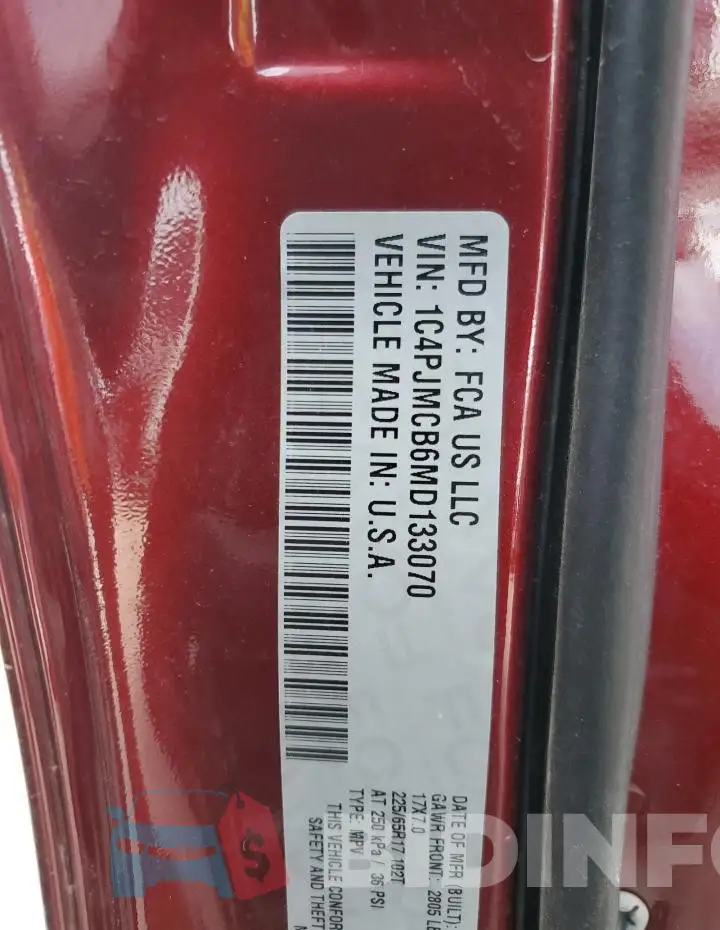 1C4PJMCB6MD133070 Photo# 13