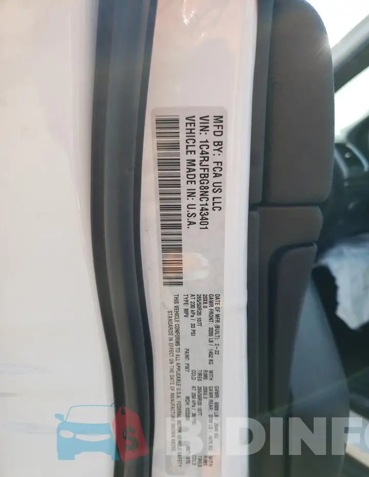 1C4RJFBG8NC143401 Photo# 12