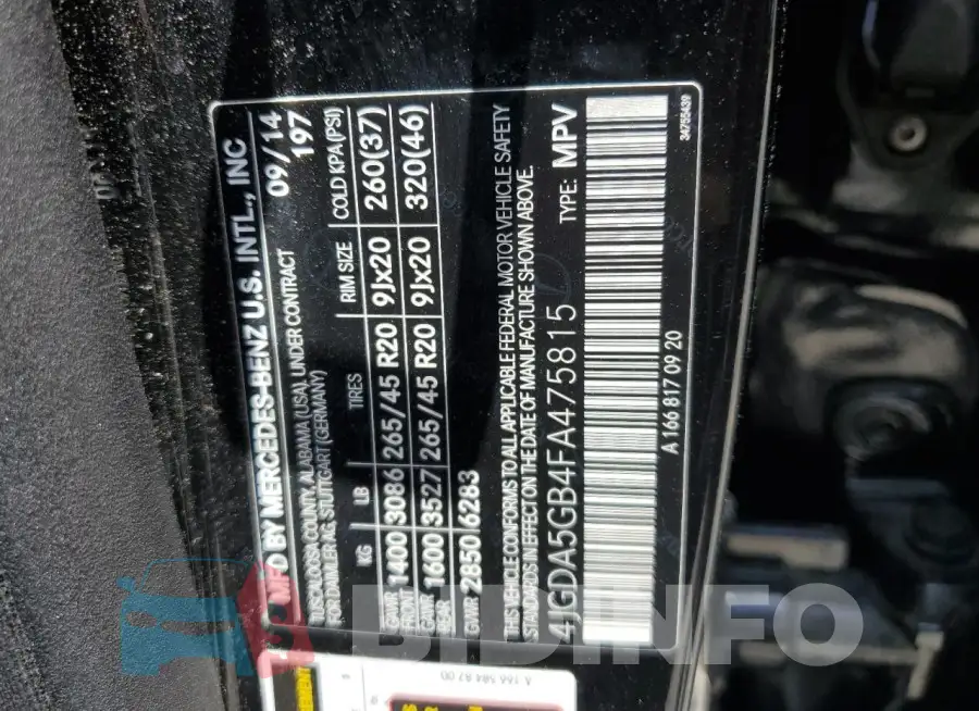 4JGDA5GB4FA475815 Photo# 14