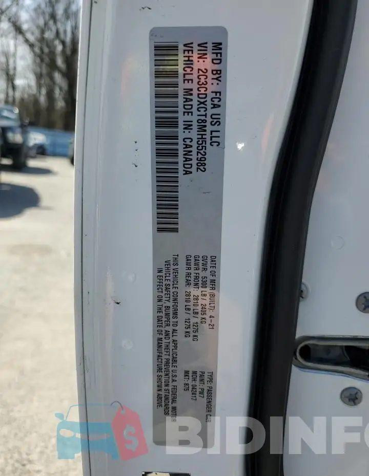 2C3CDXCT8MH552982 Photo# 13
