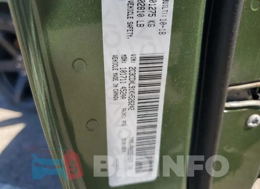 2C3CDXL91KH526242 Photo# 12