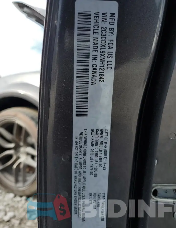 2C3CDXL9XNH121842 Photo# 13