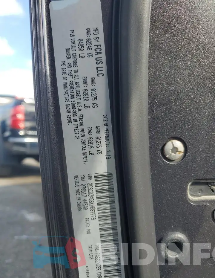 2C3CDZAG8KH687779 Photo# 12