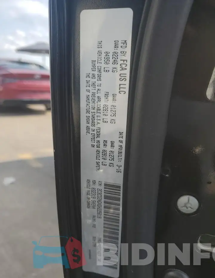 2C3CDZAGXGH225618 Photo# 13