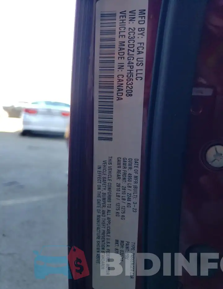 2C3CDZJG4PH563208 Photo# 12