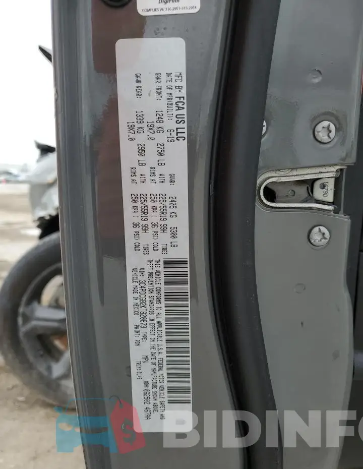 3C4PDCGB2KT820873 Photo# 14