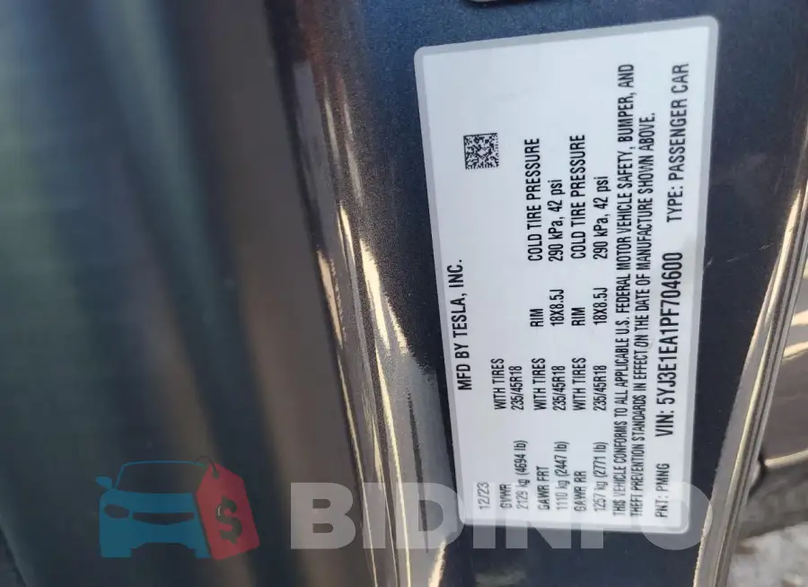 5YJ3E1EA1PF704600 Photo# 12