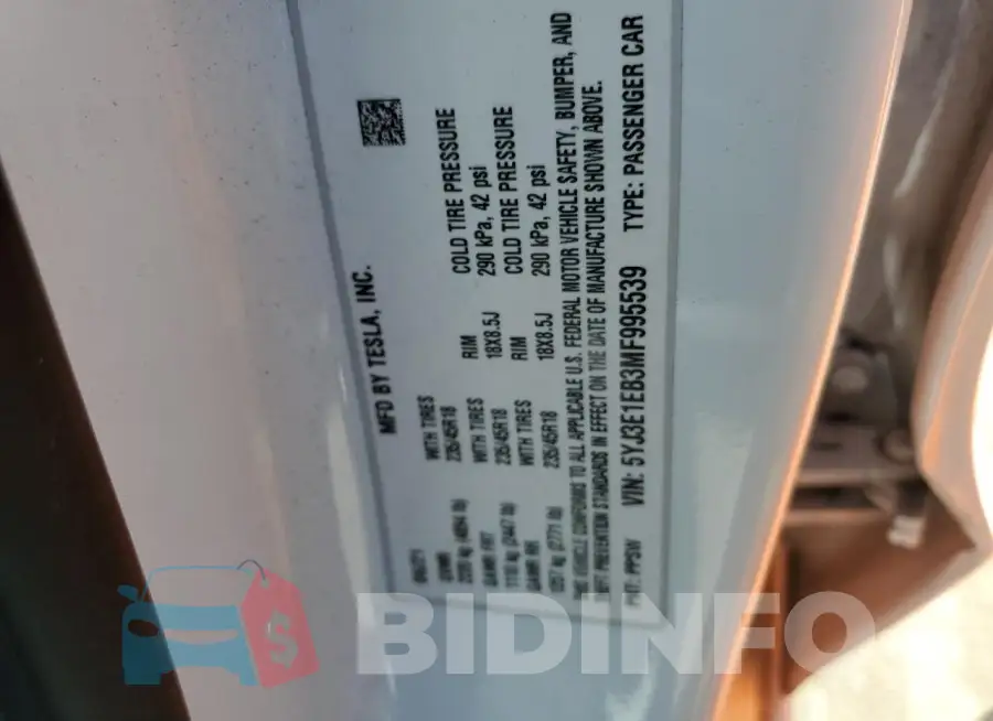 5YJ3E1EB3MF995539 Photo# 13