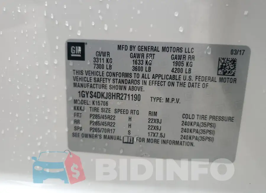 1GYS4DKJ8HR271190 Photo# 13