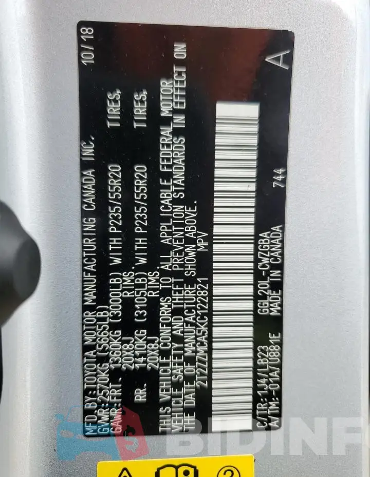 2T2ZZMCA5KC122821 Photo# 13