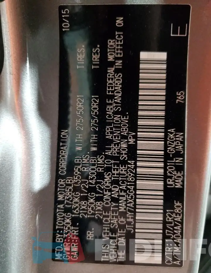 JTJHY7AX5G4189244 Photo# 14