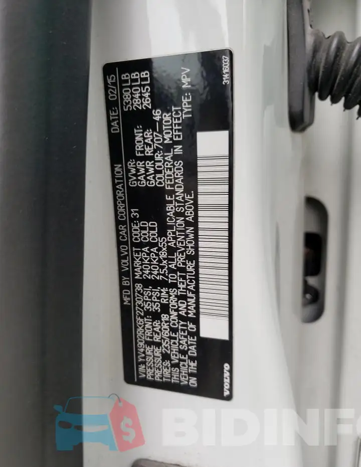 YV4902RK6F2730738 Photo# 12