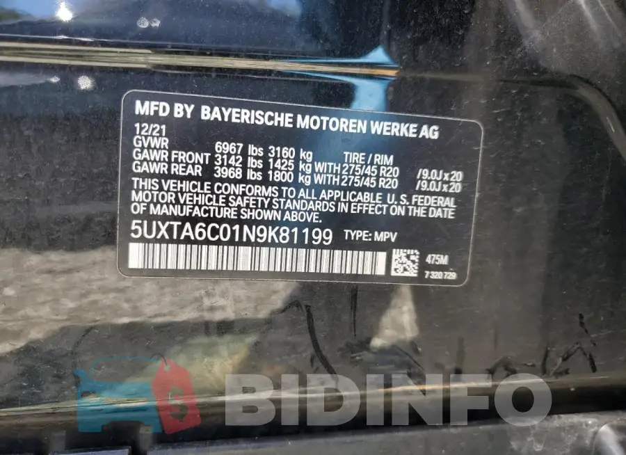5UXTA6C01N9K81199 Photo# 14