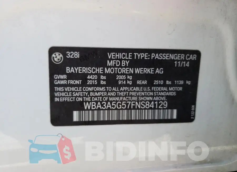 WBA3A5G57FNS84129 Photo# 12