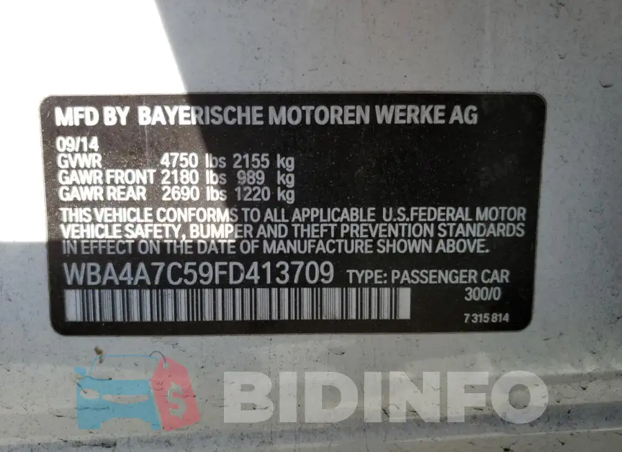 WBA4A7C59FD413709 Photo# 12